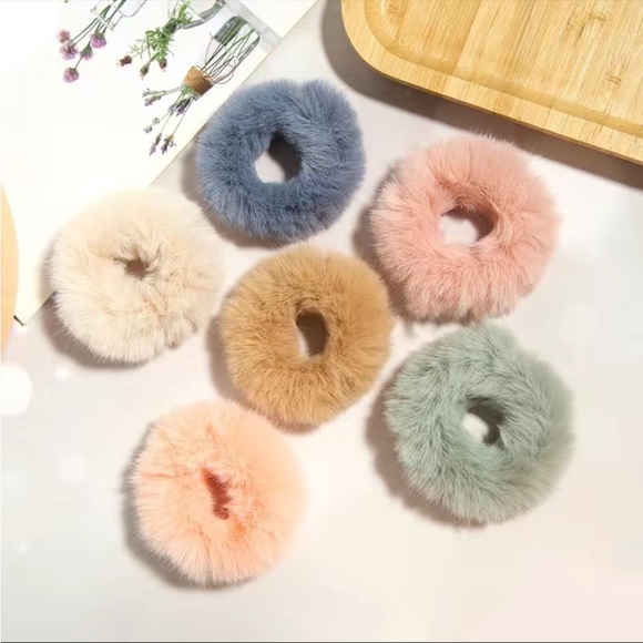 Accessories | 6 Piece Fuzzy Trending Y2k 9s Hair Scrunchy Set Multi ...